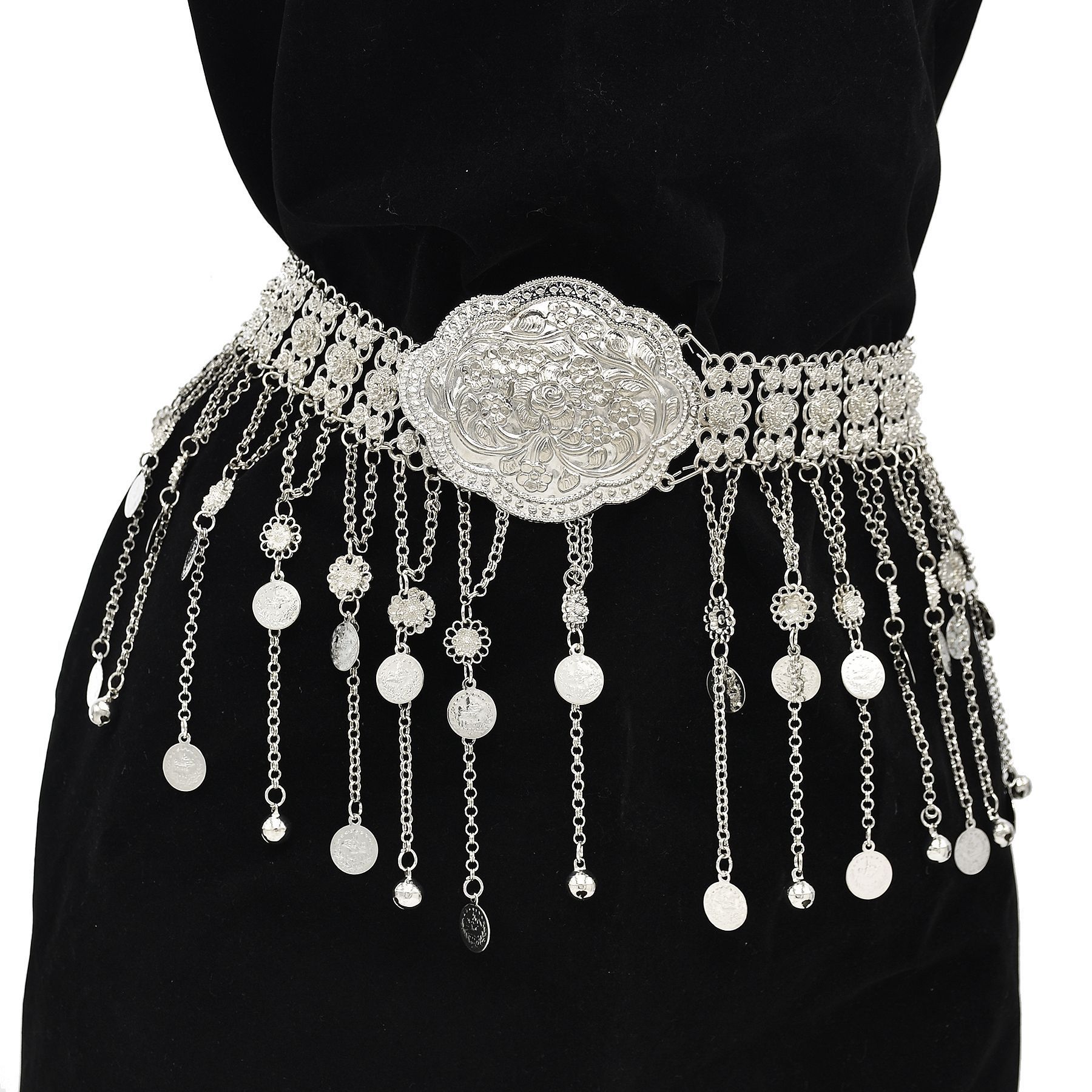 Ethnic Indian Fashion - Chaînes de corps plaquées argent pour