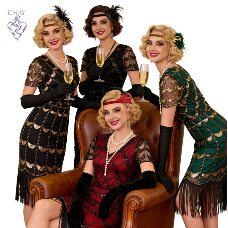 Ethnic Style Dresses - Robe à franges et à sequins