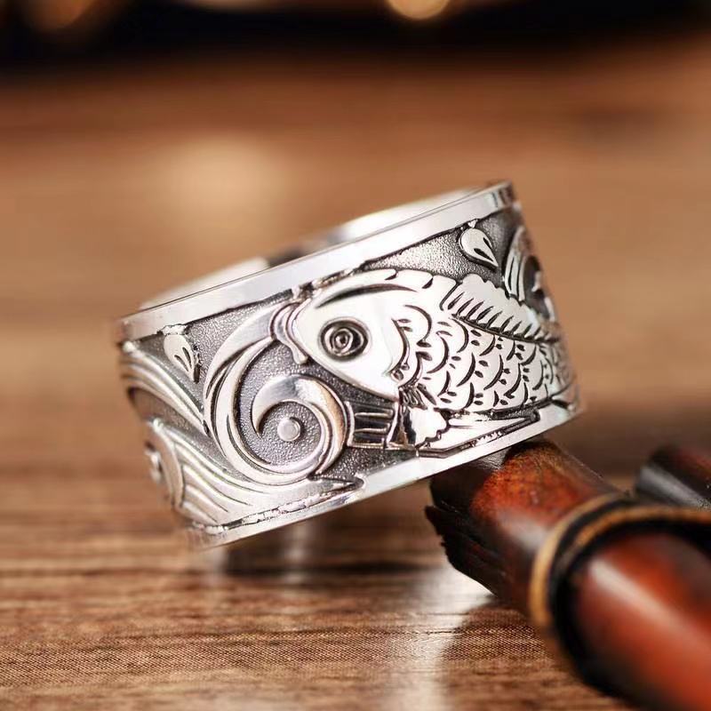Ethnic Fashion Brands - Bague d'ouverture à motif de poisson