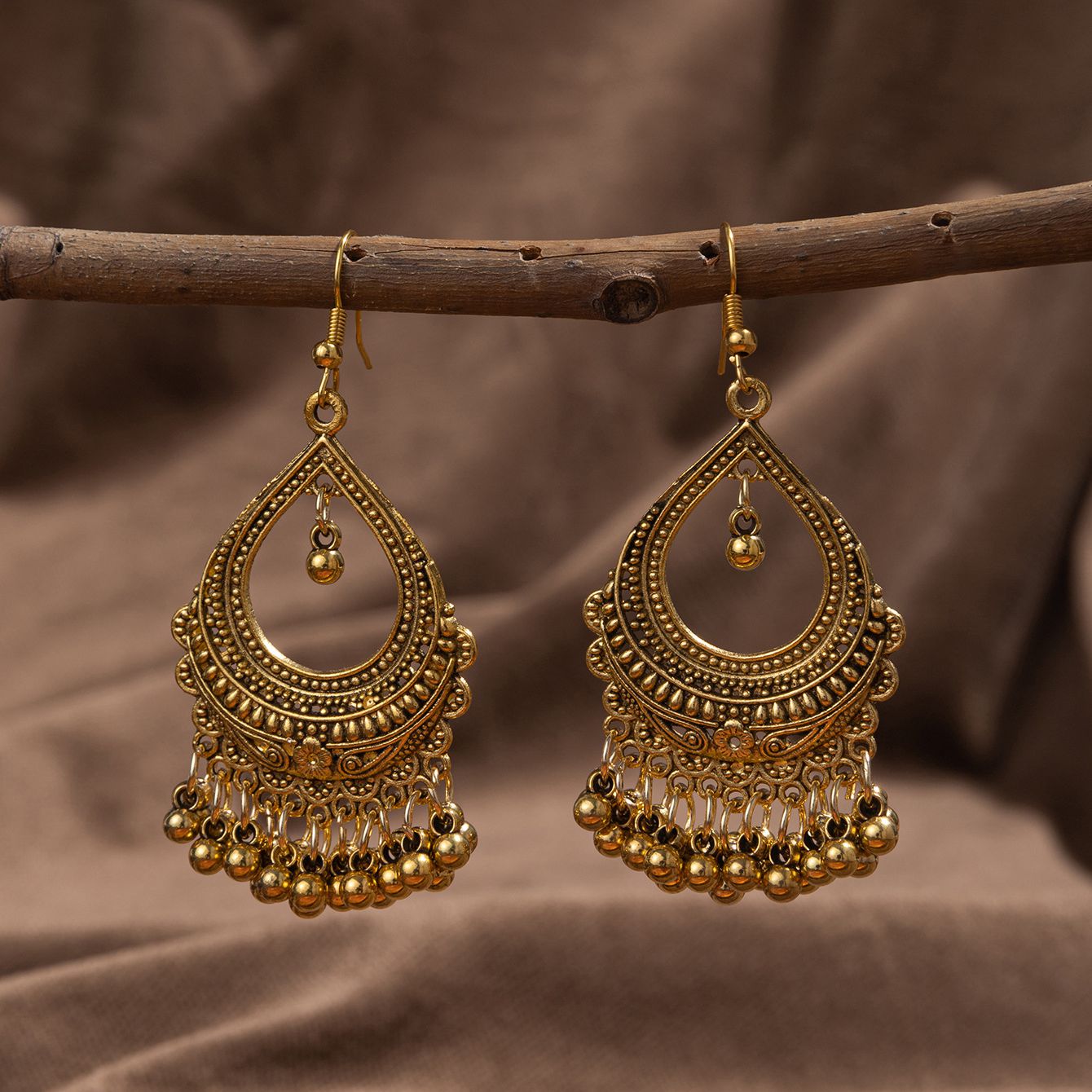Ethnic Indian Fashion - Nouvelles boucles d'oreilles en forme de