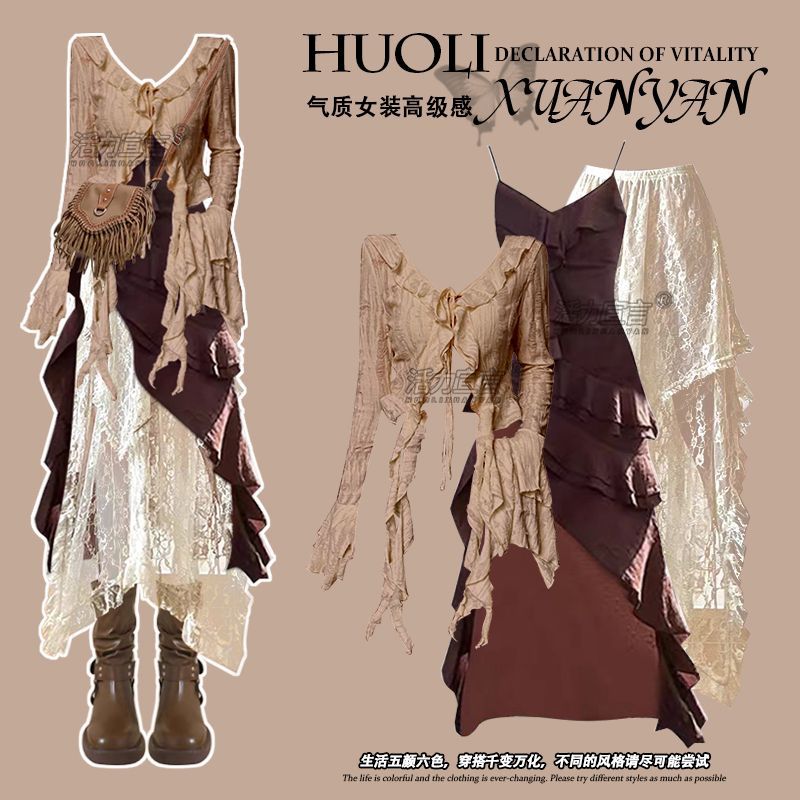 Ethnic Fashion Dress - Haut ajusté irrégulier avec bord à