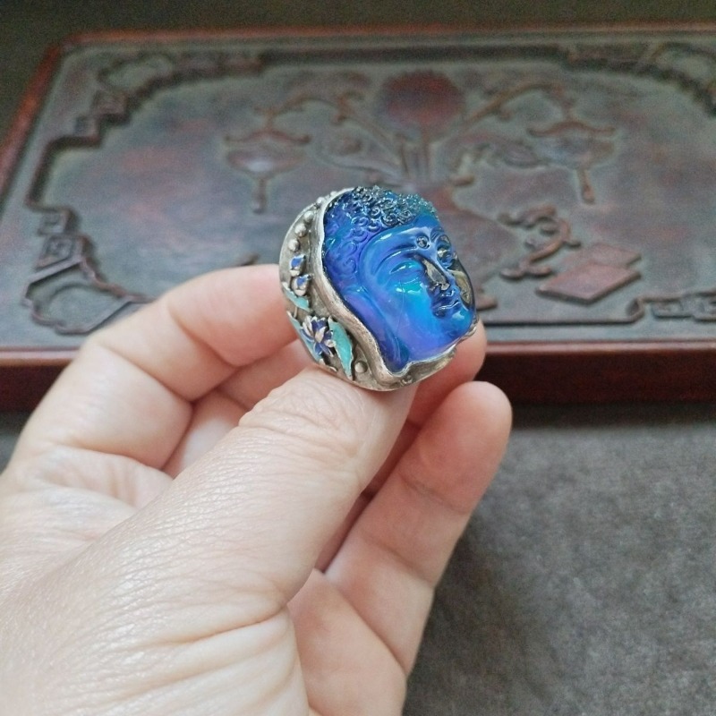Ethnic Fashion Imports - Bague Tête de Bouddha Vintage Importée