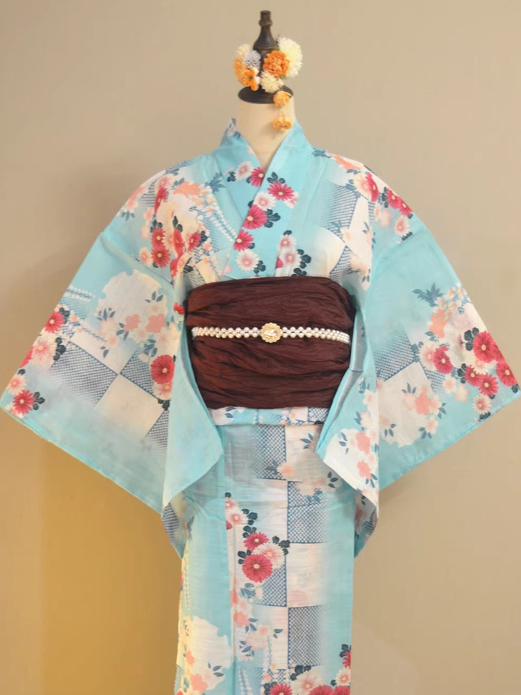 Ethnic Fashion Girls - Yukata Kimono traditionnel en coton et