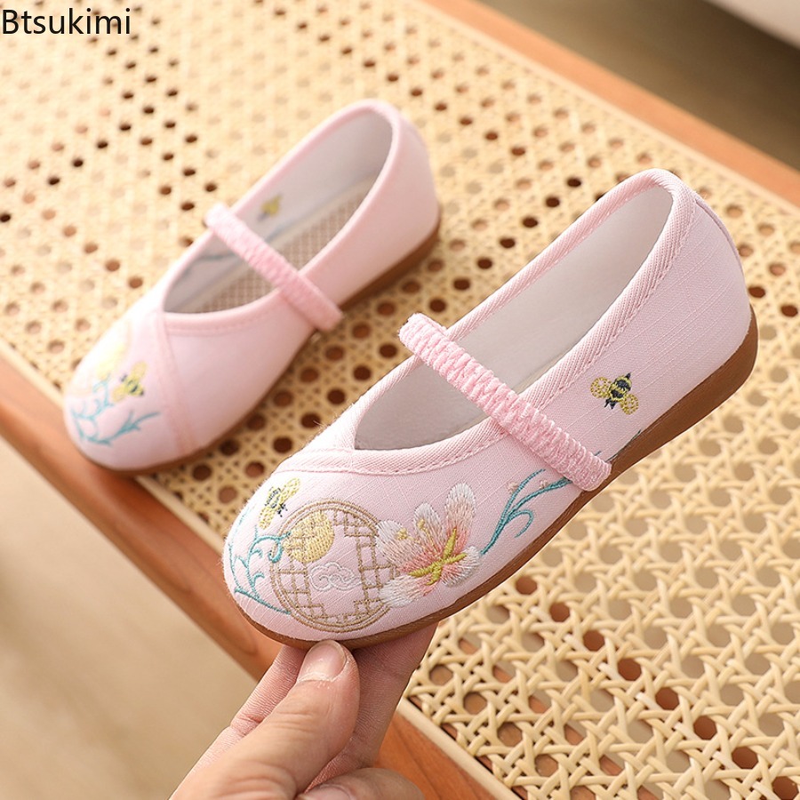 Ethnic Style Dresses - Nouvelles chaussures plates Hanfu pour enfants,