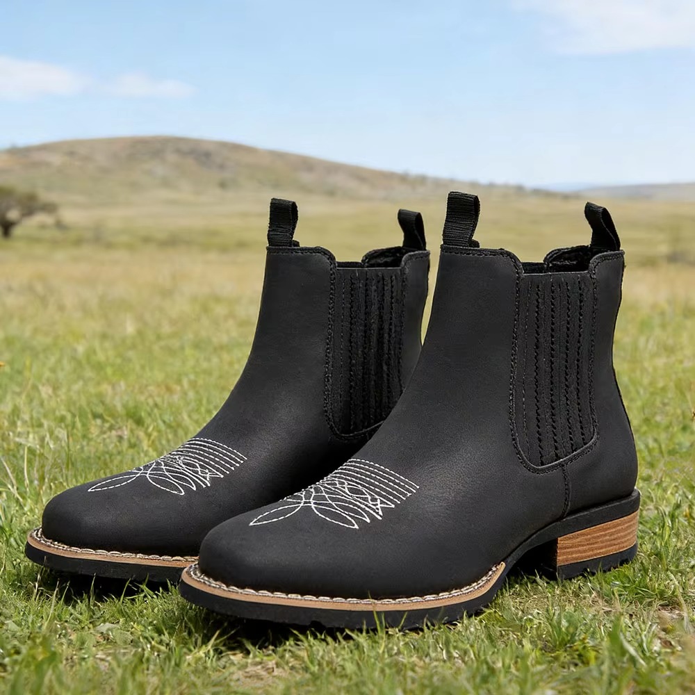 Bottes de cowboy à bout large  - Ethnic Fashion For Men avis et prix