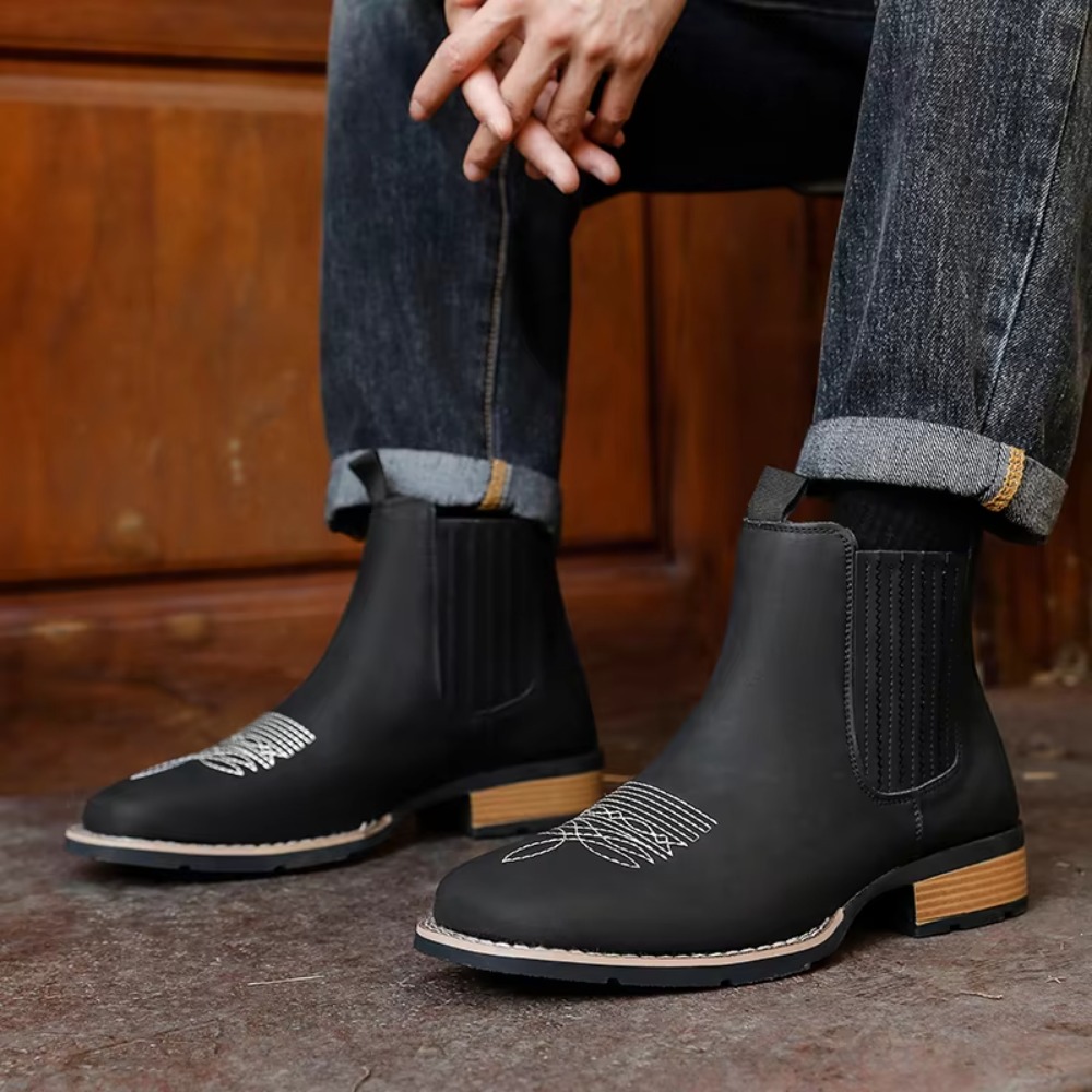 Bottes de cowboy à bout large  - Ethnic Fashion For Men avis et prix