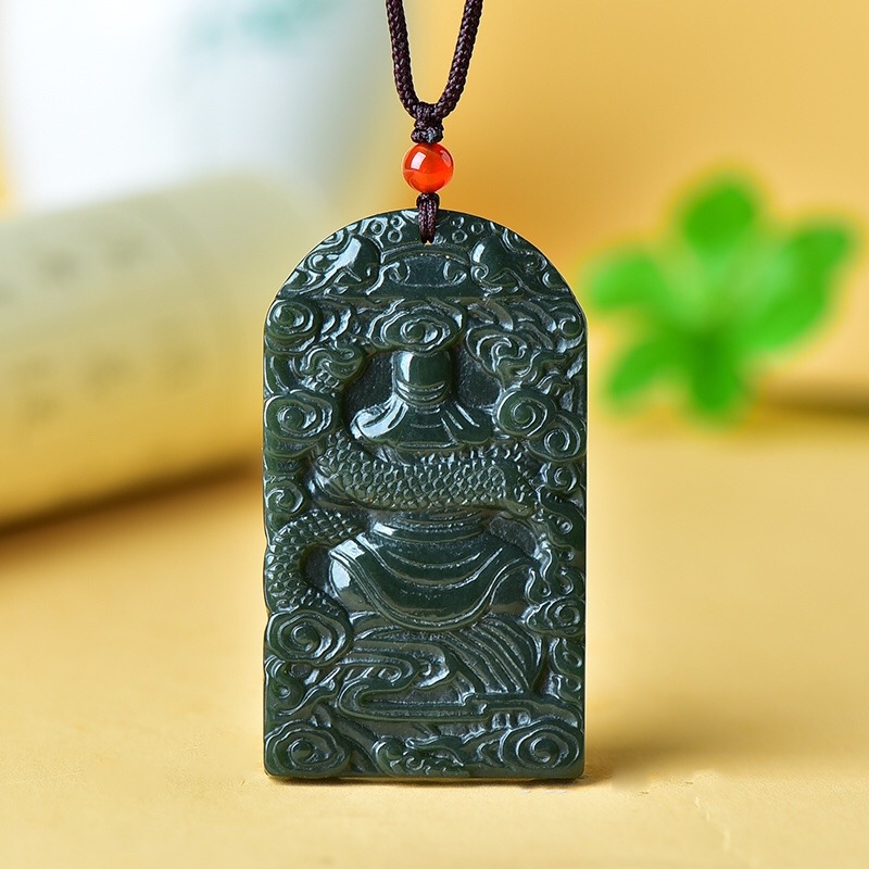 Pendentif Guan Gong double fac - Ethnic Fashion Brands avis et prix