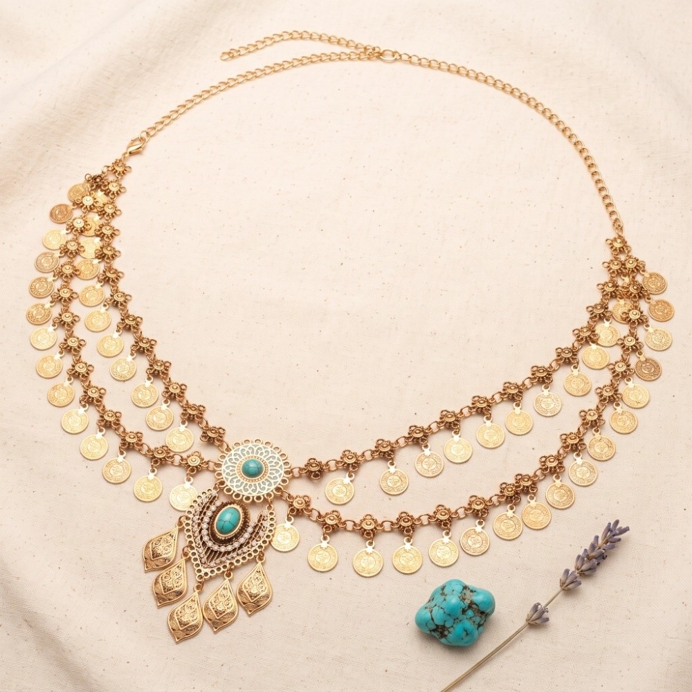 Chaîne de taille bohème double - Ethnic Fashion Jewellery avis et prix